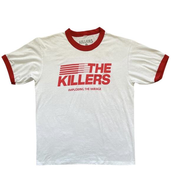 The Killers Other - The Killers Imploding The Mirage 2022 Tour Ringer T-shirt XL White Red Cotton